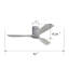 Ventilateur de plafond encastré 52 pouces DC 3 pales en bois sculpté, ventilateur silencieux, télécommande réversible sans lumière