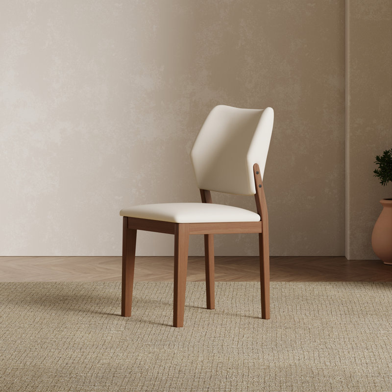 Chaise de salle à manger à dossier moderne en similicuir, 8