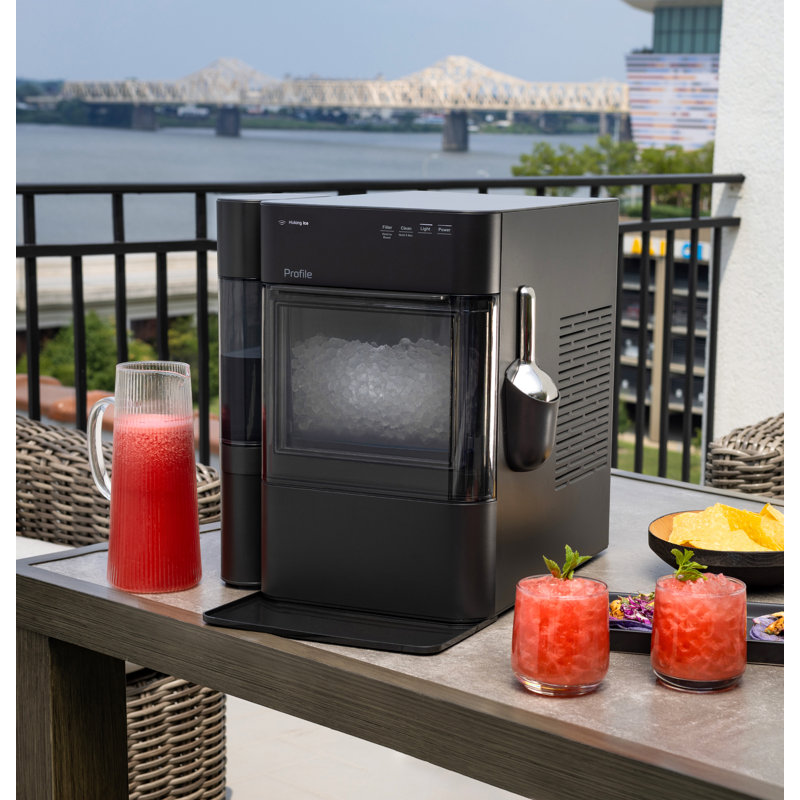 GE-Profile-Opal-2-0-Ultra-Nugget-Ice-Maker-with-Side-Tank-and-Scale-Inhibiting-Filter-XPIO13SWSS, Black