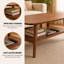 Centre de table Table basse 100% chêne massif avec plateau en bois massif et plateau de bureau pour travailler à la maison Facile à assembler en bois de couleur noyer avec tablette de rangement