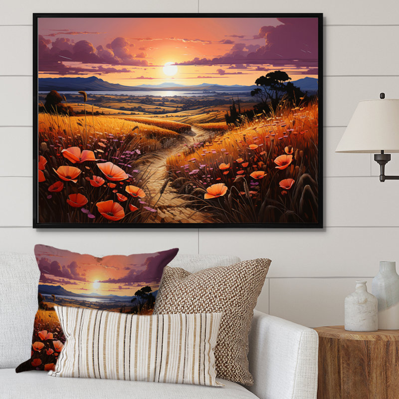 Farm Fauvist Fields II, Cadre flottant noir, H 16 po x l 32 po x P 1 po