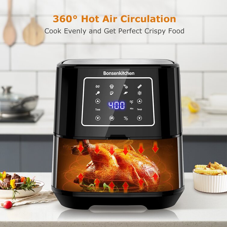 Clearance Sale!!! Bonsenkitchen Air Fryer, 6L Air Fryer Oven with 8 Pre-Set  Functions, One-Touch Digital Screen, Shake Remind, Nonstick Basket, 1700W,  TV & Home Appliances, Kitchen Appliances, Fryers on Carousell