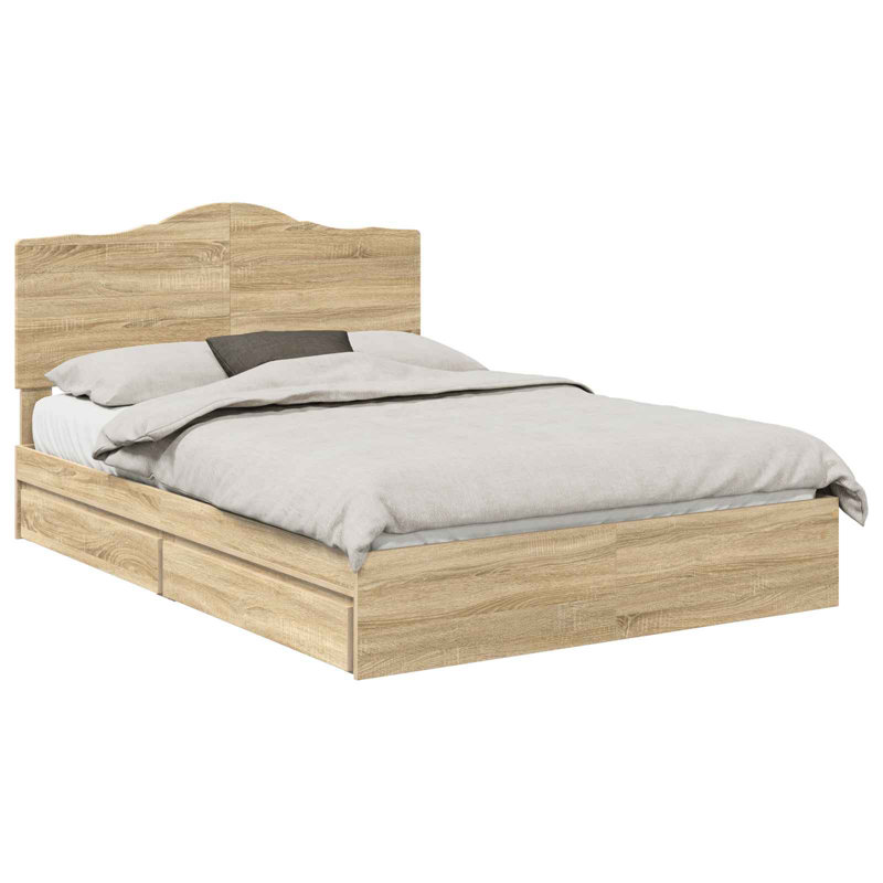 Bed, Sonoma Oak, European Kingsize (160 x 200 cm)