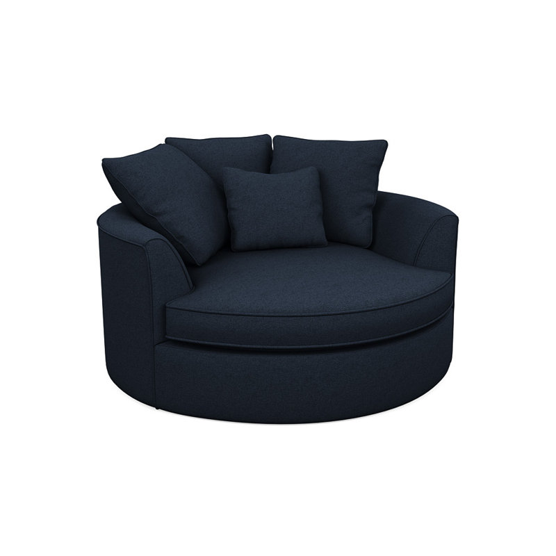 Ashonte Upholstered Barrel Chair, Entice Indigo