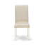 L'ensemble de table de salle à manger 5 pièces pour 4 personnes comprend une table de cuisine rectangulaire avec pieds en X et 4 chaises rembourrées en tissu crème, lin brossé blanc-1188568182-1188568169-1098077940