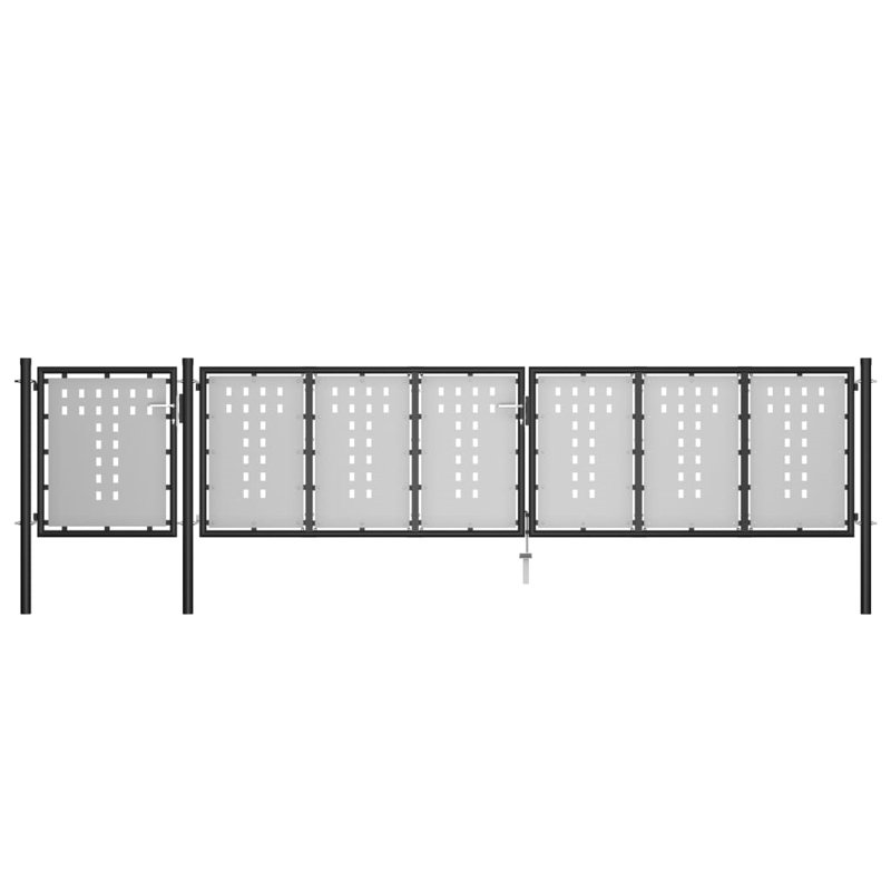 Odile Black/White Metal Gate, 125cm H x 500cm W