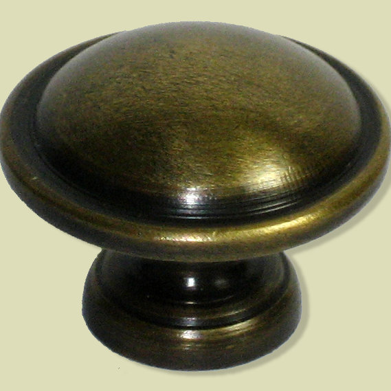 Antique Brass Round Mushroom Knob