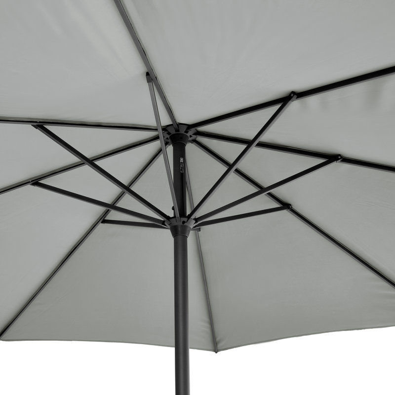 Hatten Riva Traditional Round Parasol, Luna Grey, 262cm H x 350cm W x 350cm D