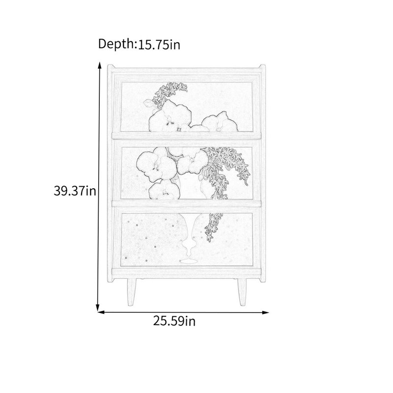 Multi-Functional Three Door Storage Cabinet