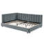 Lit de jour rembourré en velours gris avec structure solide et confortable / pour chambre à coucher / salon-1639064527