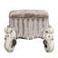 Chaise de meuble-lavabo de chambre à coucher avec garniture tissée élégante et base élégante en bois blanc