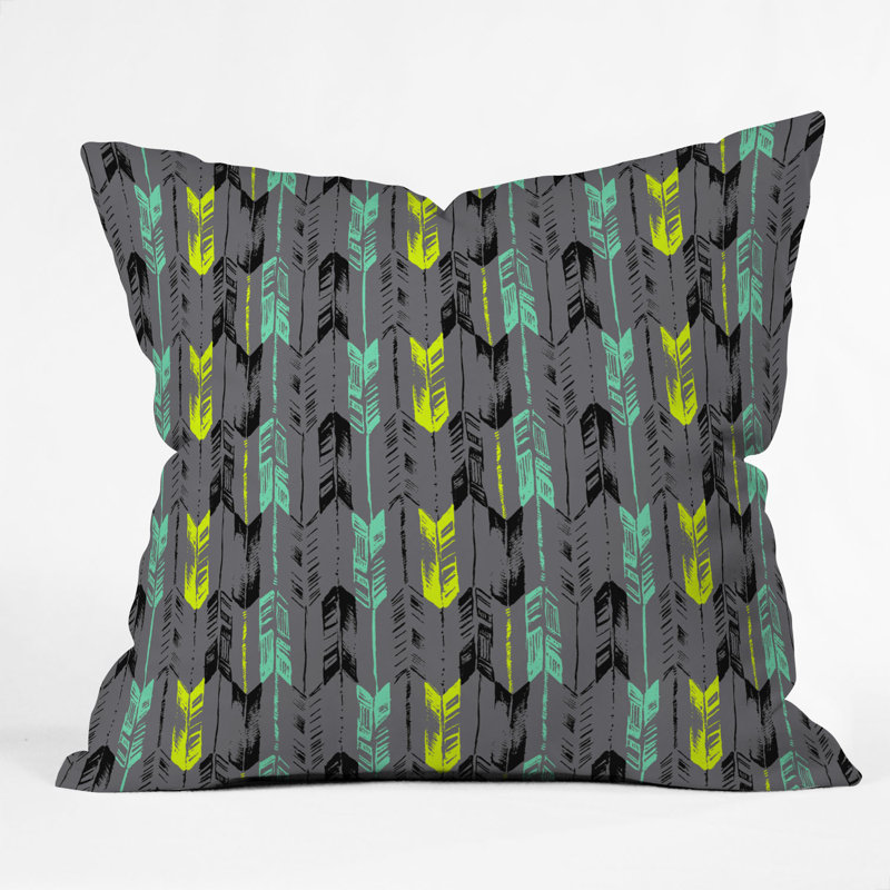  Arrow Line Spearmint Throw Pillow, 16" x 16"