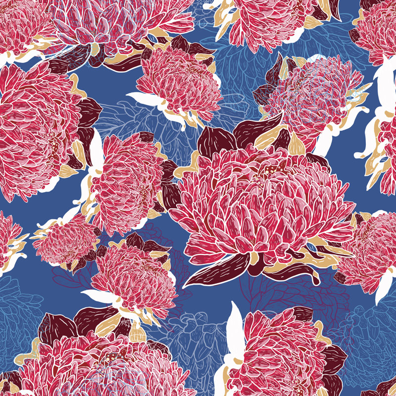 Avey Floral Background - Wrapped Canvas Print, 30cm H x 30cm W x 3.8cm D