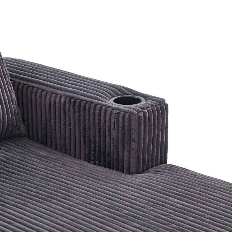 Chaise longue multifonctionnelle rembourrée, Gris foncé