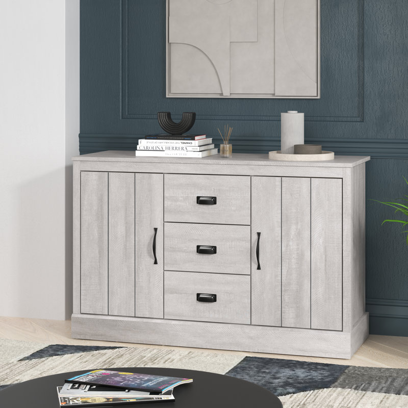 Bristol Wide 2 Door 3 Drawer Sideboard, Dusty Grey Oak