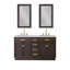 Meuble-lavabo de comptoir en marbre blanc de 60 po avec miroir Chestnut-648051983