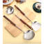 5PCS Stainless Steel Cooking Utensils Set - Soup Ladle, Slotted Turner With Walnut Wood Handle