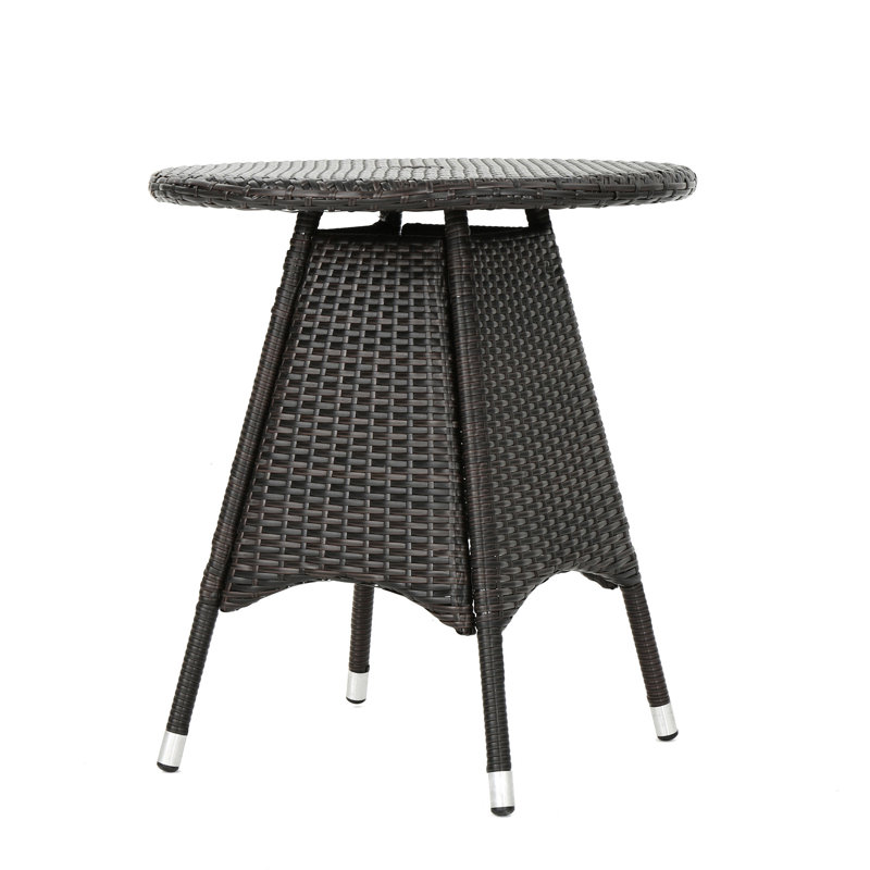 Outdoor Bistro Table - Space-conscious Resin & Metal, 25.33in X 28.95in, Brown Multi Option Stylish For Pe Iron, 25.33" Square, 28.95" Tall,