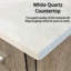 30 po L x P 20 po avec comptoir en quartz blanc, miroir mural de 28 po, fermeture en douceur et aspect rustique attrayant avec mécanisme de fermeture, surface