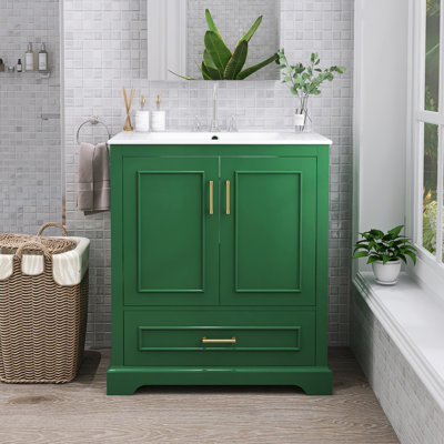 Modern Freestanding Bathroom Vanity With Ceramic Sink