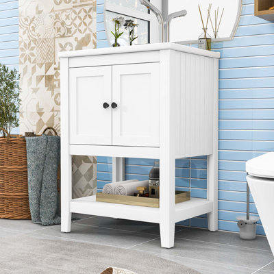  Neval 24'' Single Bathroom Vanity with Ceramic Top