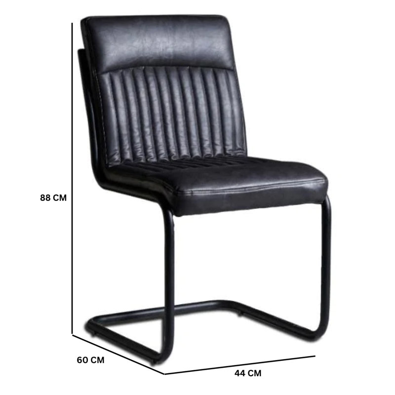 Anabeth 44cm H Genuine Leather Upholstered Ladder Back Side Chair