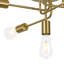 5-Light Sputnik Brass Swirl Linear Semi-Flush Mount Light 