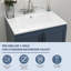 Plateau de meuble-lavabo en céramique blanc avec lavabo (comptoir seulement) L 24 po x l 18 po