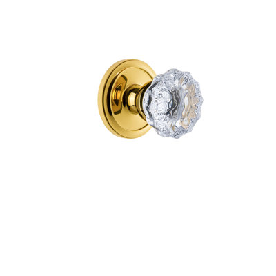 Grandeur Circulaire Rosette Single Dummy with Fontainebleau Crystal Door Knob