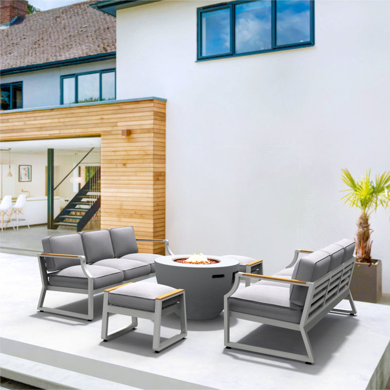 Alysan 8 - Person Patio Conversation Set with Cushions