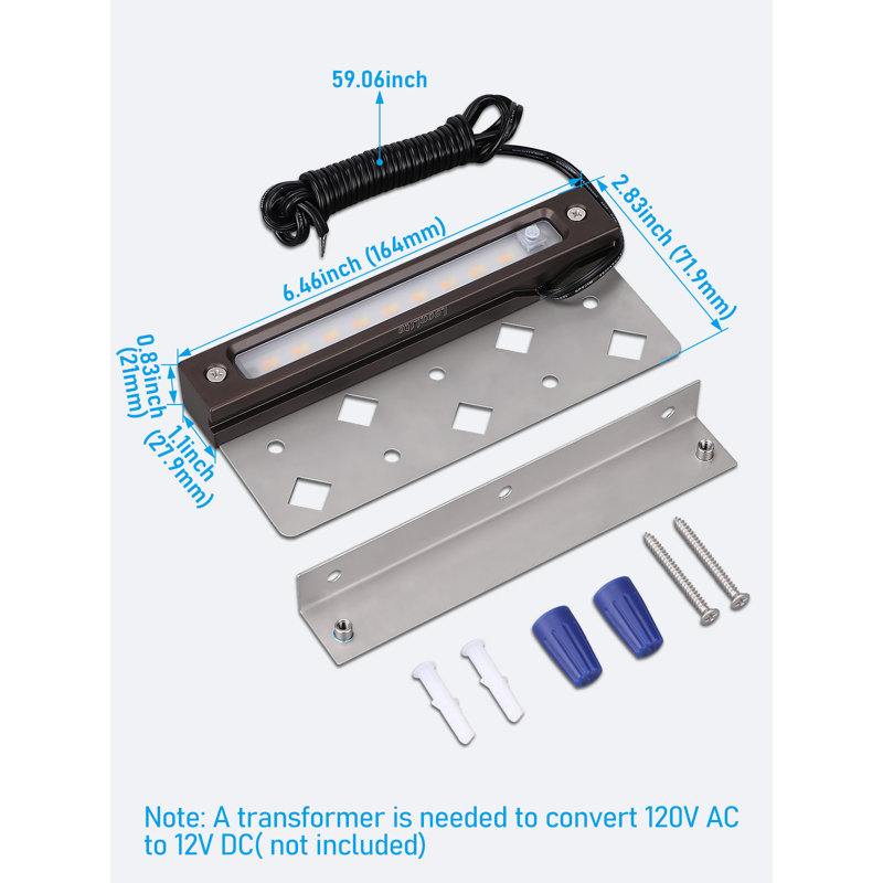 5CCT 7 Inch LED Step Lights, Surface or Recessed Mount, 12-24V AC/DC