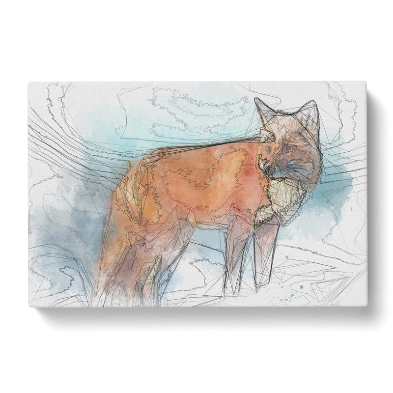 The Red Fox In Abstract - Wrapped Canvas Print, 35cm H x 50cm W x 3cm D