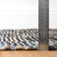 Denim Rag Gridwork Blue Handwoven Cotton Rug-960413280