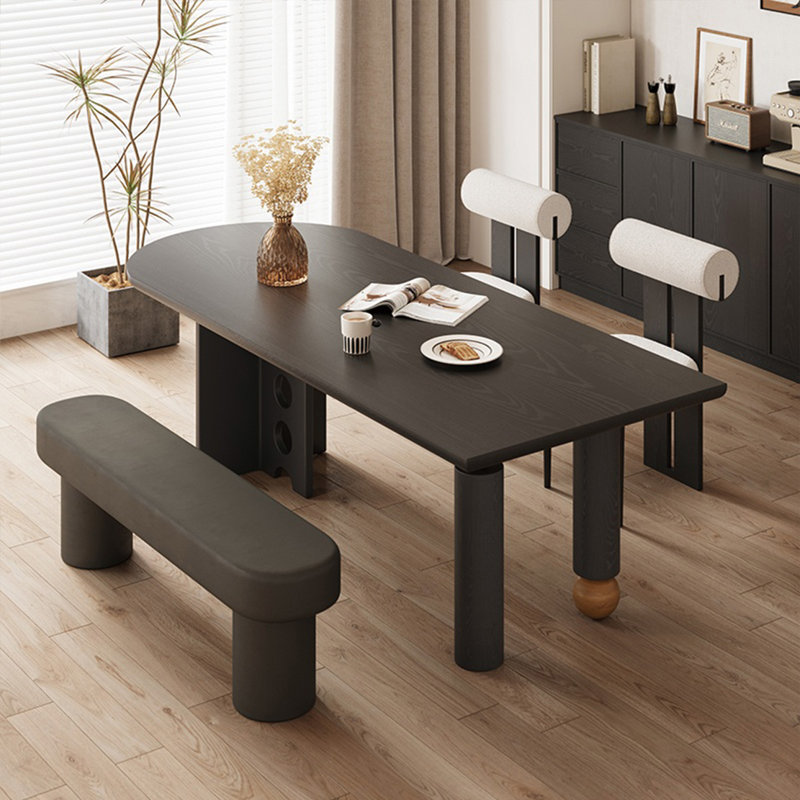 Creative solid wood table dining set, 29.52"H x 78.74"L x 31.49"W