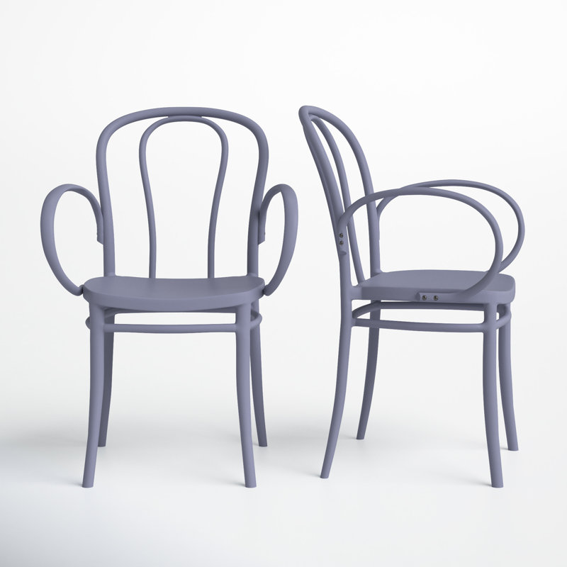 Farrah Stacking Patio Dining Armchair, Dark Gray