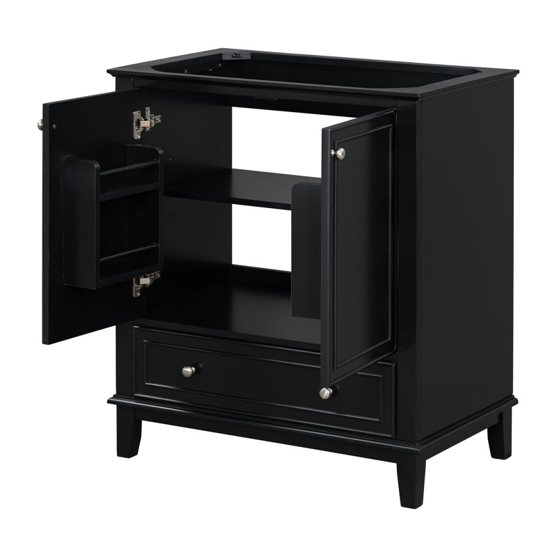Base de meuble-lavabo simple 29,5 po seulement, Noir, noir, noir, noir