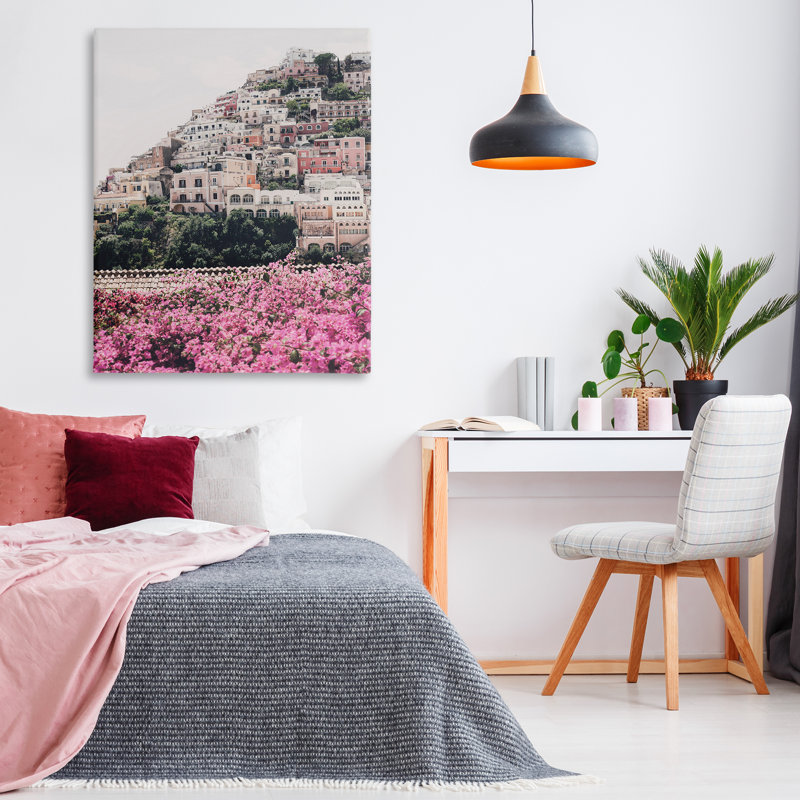 "Positano Town Architecture", art mural sur toile par Sissi et Seb, H 48 po x l 36 po
