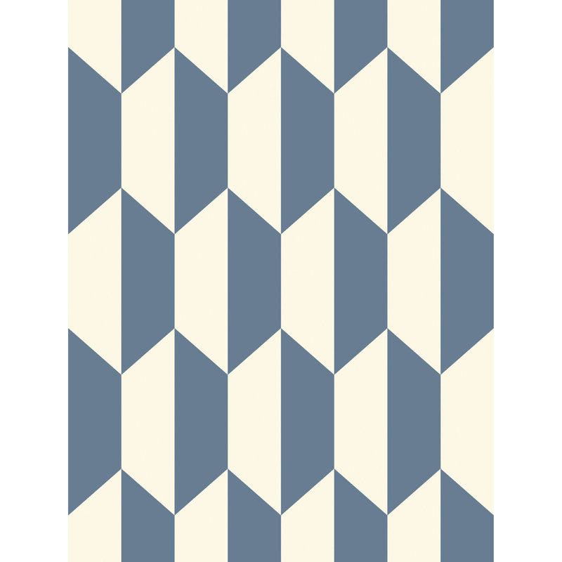 Tile Geometric Wallpaper Roll, Blue/White