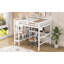 Lit mezzanine double avec tablettes multifonctionnelles et bureau sous le lit-1368232712