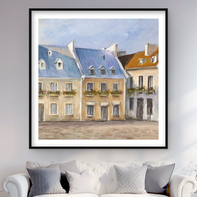 Vieille ville de Québec - villes contemporaines, reproduction d'art encadrée