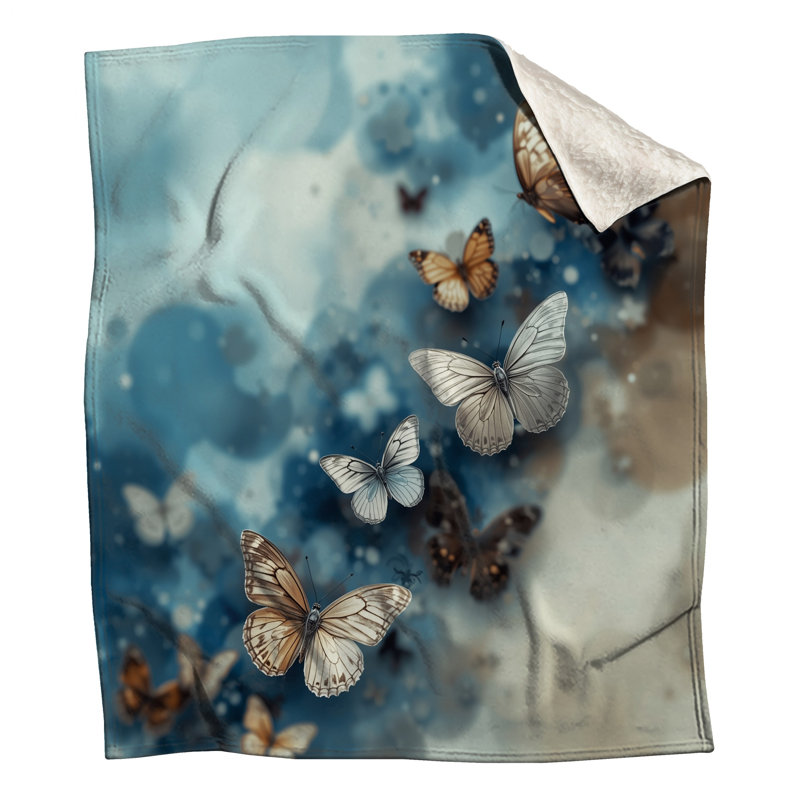 Couvertures papillons en vol, 60 po L x 80 po H