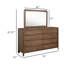 Commode large avec miroir, 8 tiroirs, brun noyer, coins arrondis Rie