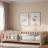 Wood Platform Bed With Guardrail And Storage Shelves-1147010260