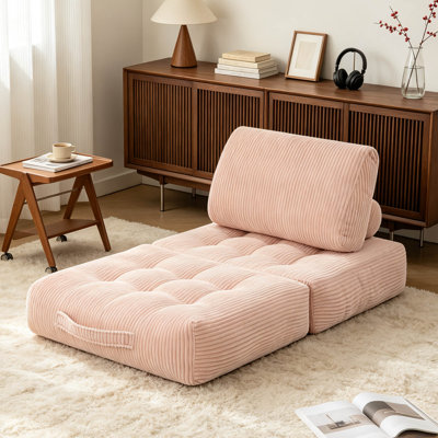 66.9" Modular Single Seater Sofa No Assembly, Corduroy Oversized Lounge Chair with Compressed Foam – DIY Combinable Couch for Living Room, Study, Bedroom