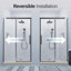Porte de douche coulissante simple sans cadre l 46-48 "x H 76", verre trempé 5/16 ", noir mat