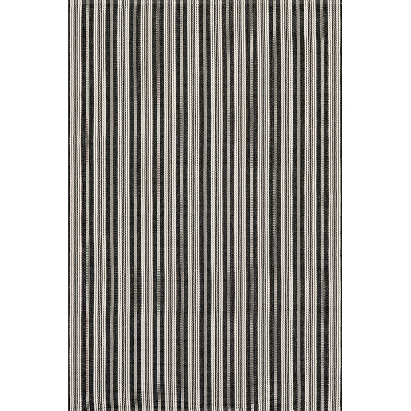 Home Conservatory Ticking Stripe Handwoven Indoor/Outdoor Area Rug, Rectangle 6' x 9'
