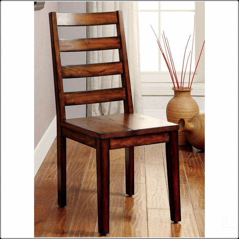 Ensemble de 2 chaises de salle à manger en bois au fini chêne tabac