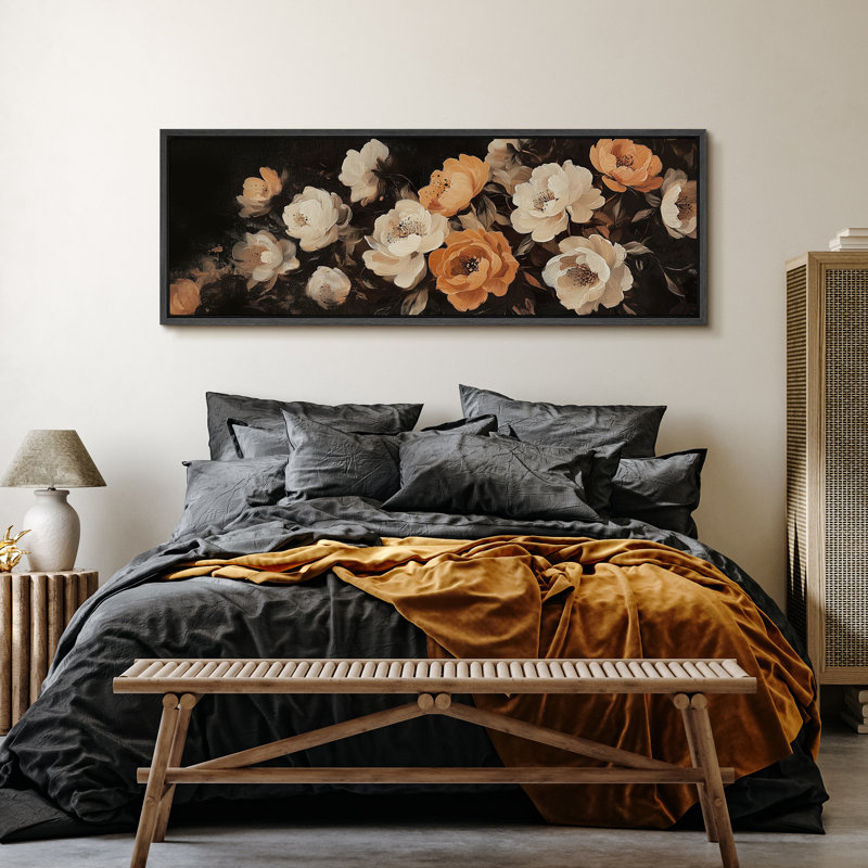 Illustration classique de fleurs de pivoines, images murales rustiques Moody, impression numérique sur toile giclée sur toile