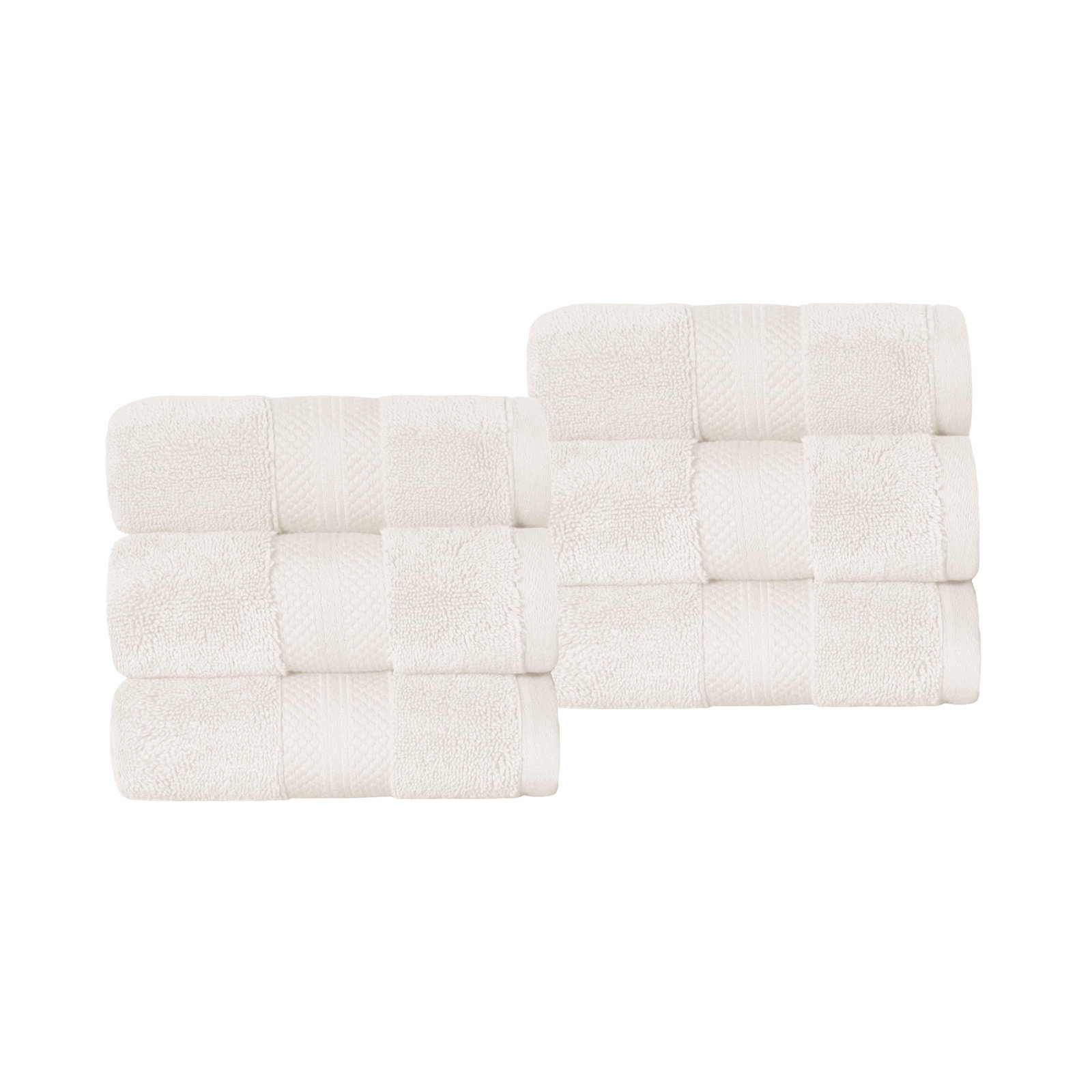 Finnian Ultra-Plush Heavyweight, 100% Turkish Towel Collection, Ivory, Hand Towels - 6 Pack