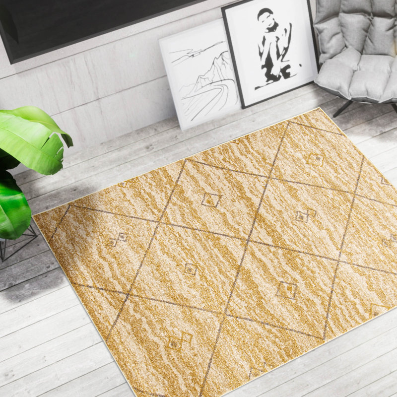Tapis brun à motif géométrique Winslow, Rectangle 5 pi 3 po x 7 pi 3 po